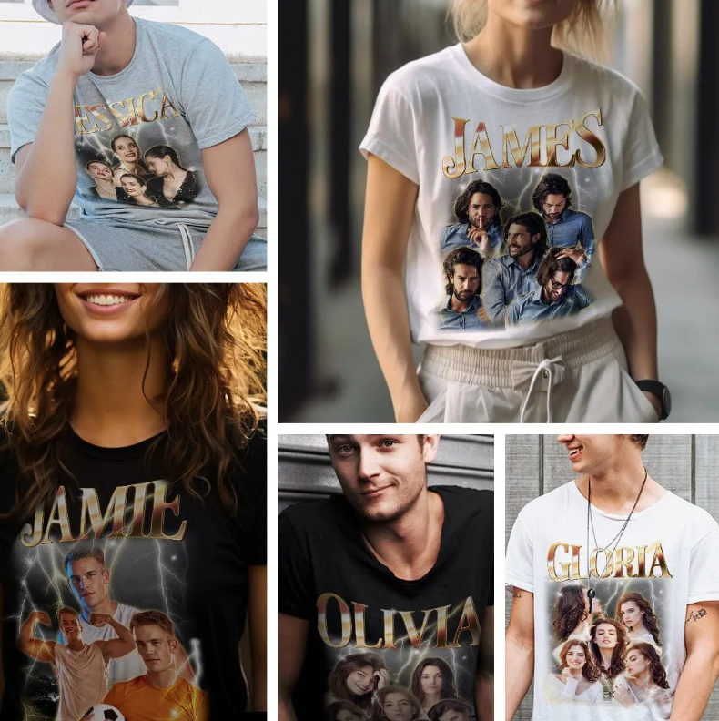 Custom F1 Photo Vintage T-Shirt - Personalised Name Formula 1 Fan Tee